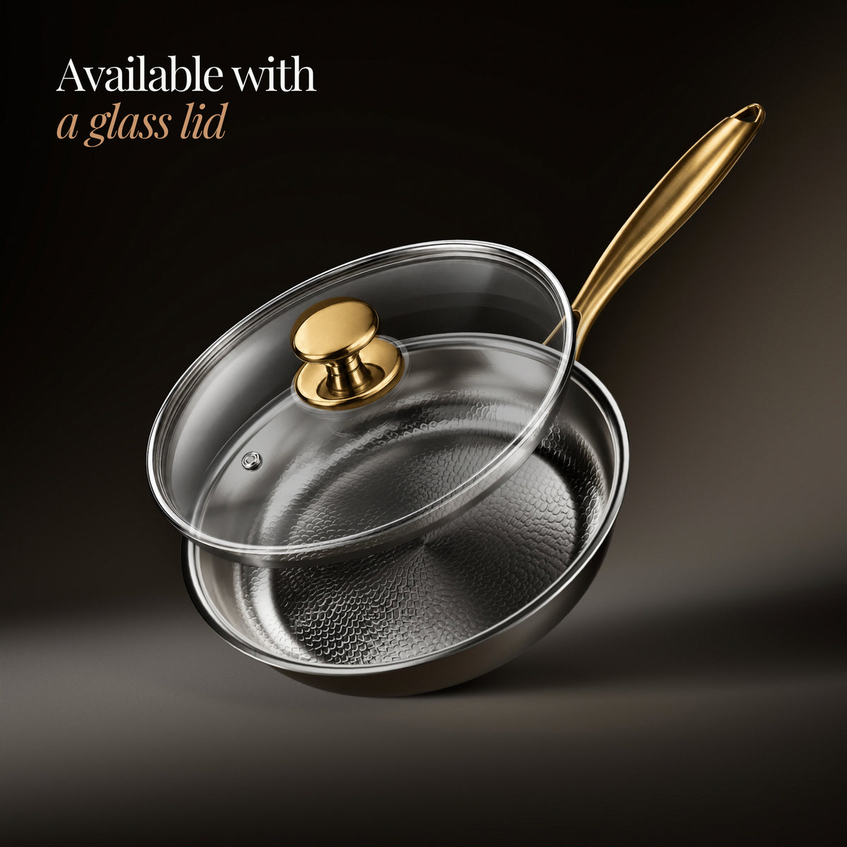 Available with a glass lid: Okura hand-hammered titanium pan, limited edition