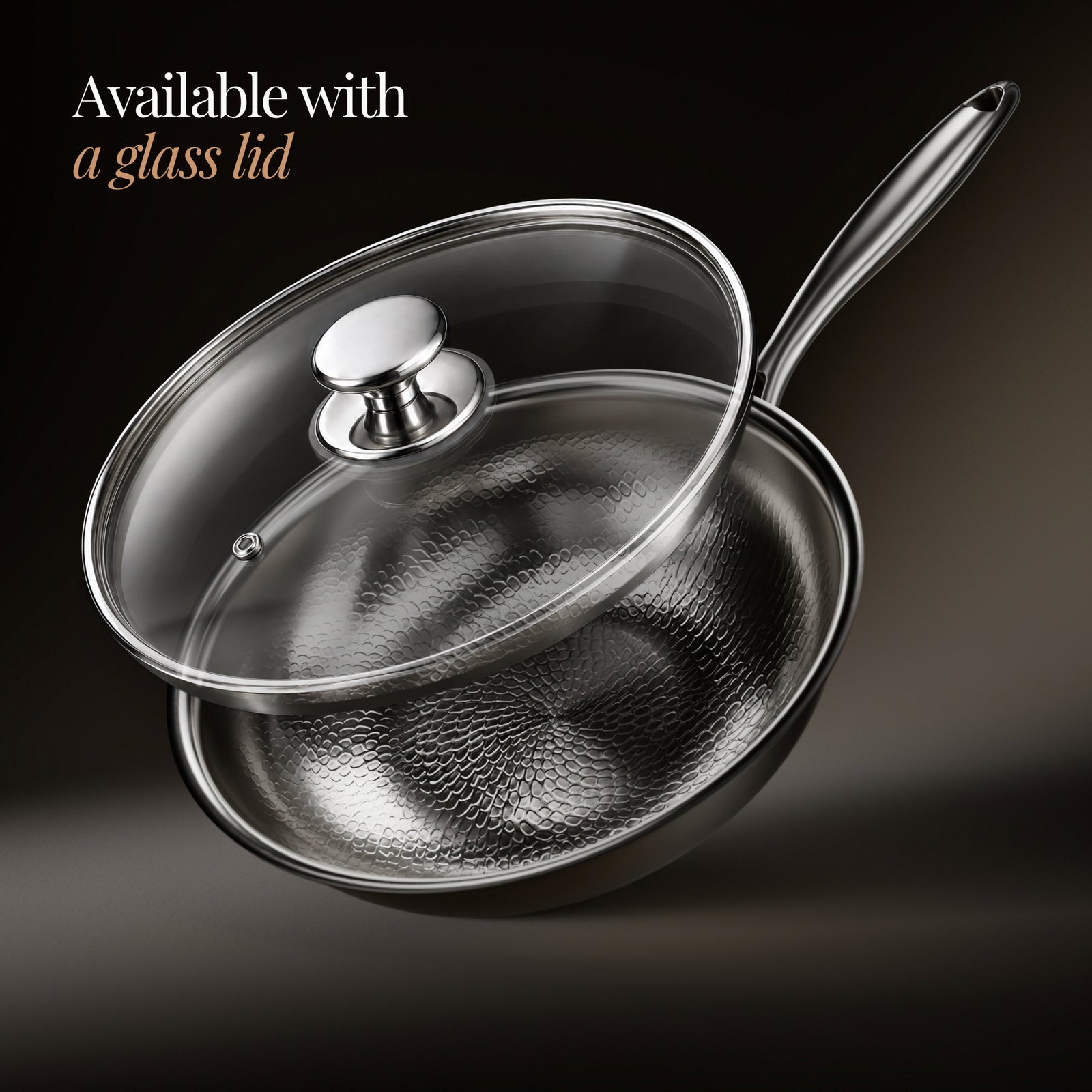 Titanium Wok Pan, Flat-Base Hammered | Okura