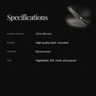 Japanese-Style Chef’s Knife specifications
