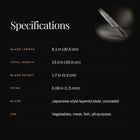 Japanese-Style Chef’s Knife specifications