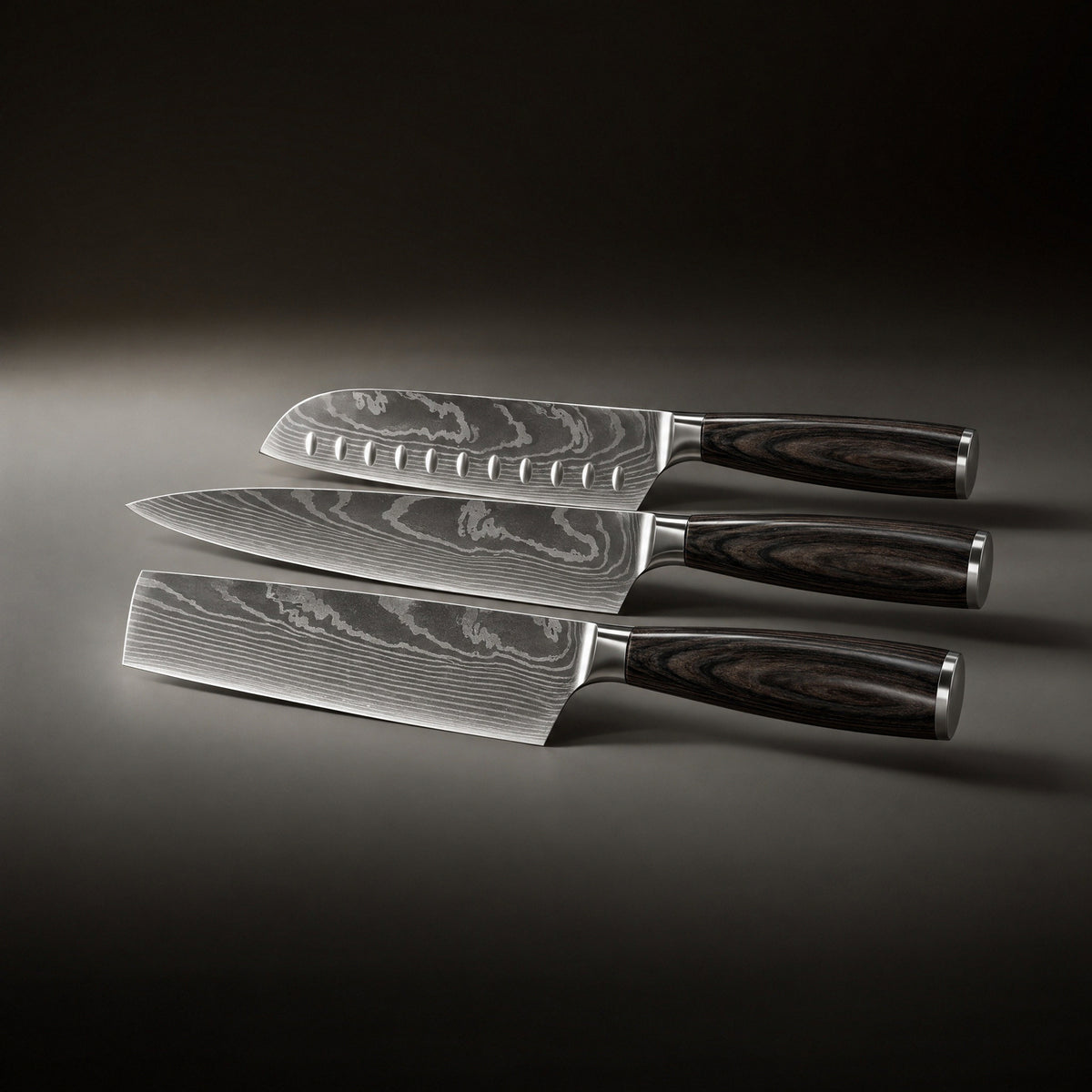 Japanese-Style Knife Set, full side profile
