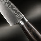 Close-up of the japanese-style knife set blade and handle