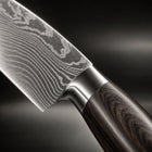 Close-up of the japanese-style knife set blade and handle