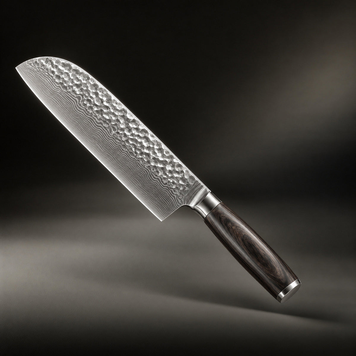 Japanese-Style Hammered Santoku Knife