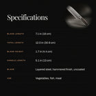 Japanese-Style Hammered Santoku Knife specifications