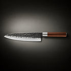 Japanese-Style Hammered Stainless Steel Chef’s Knife, full side profile