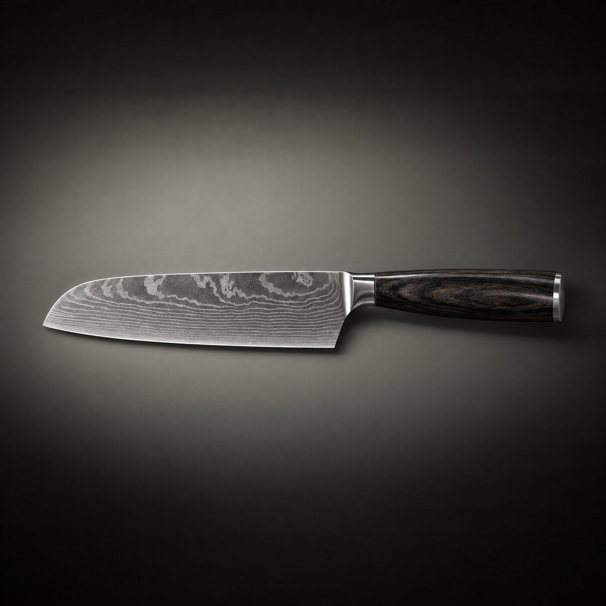Japanese-Style Santoku Knife, full side profile