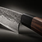 Close-up of the kiritsuke knife blade and handle