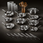 Signature Kitchen bundle: Okura hammered titanium cookware, pots, titanium cutting boards, utensils and Precision knife set