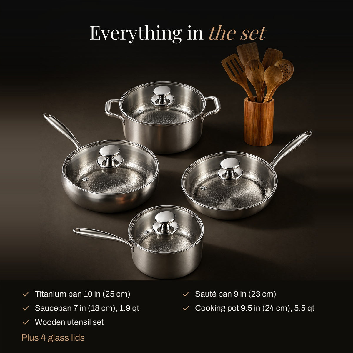 Everything in the pan and pot kitchen set