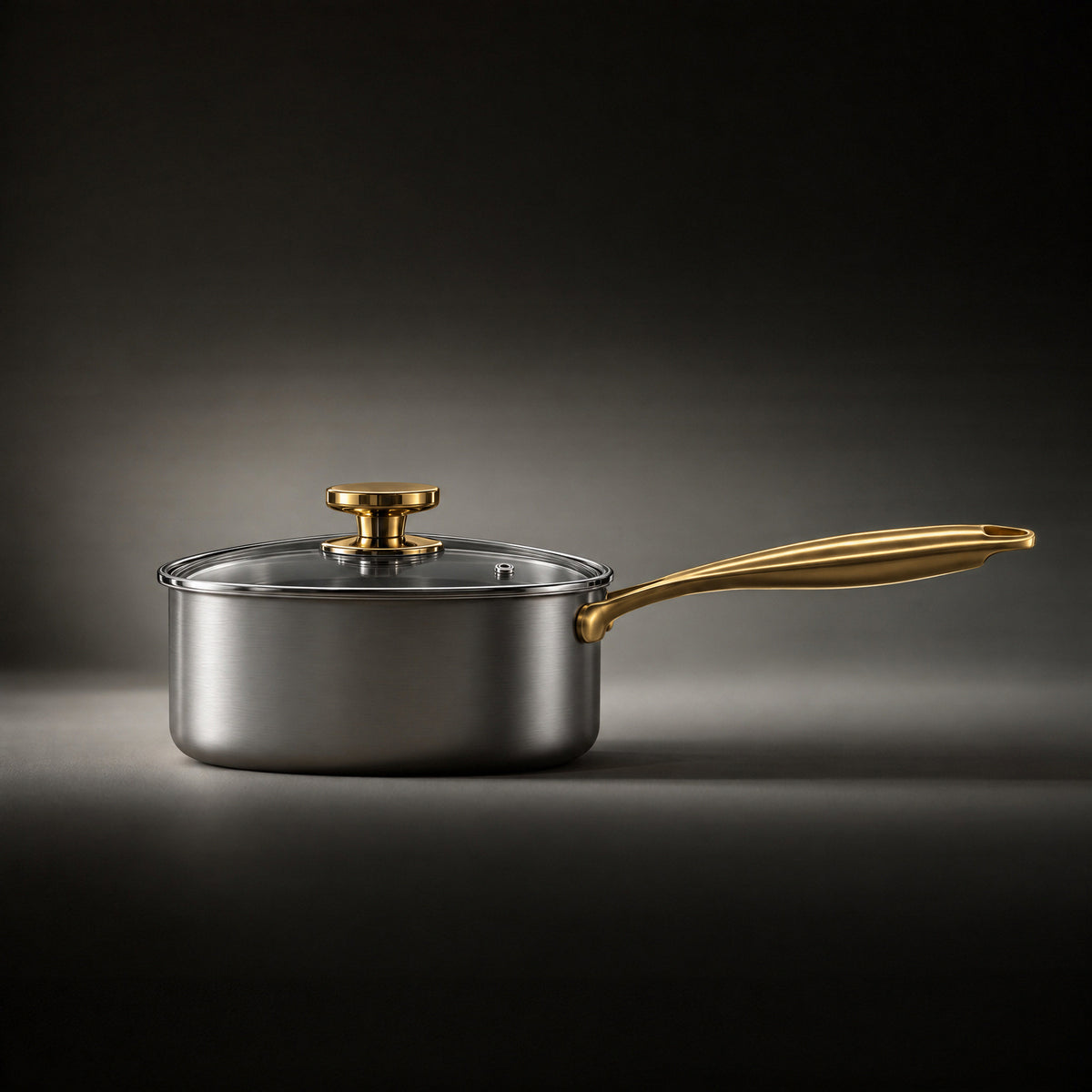 Side view of the Okura titanium saucepan, Limited Edition