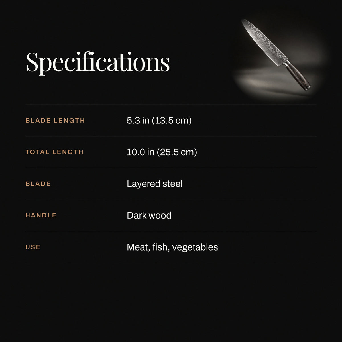 Premium Chef’s Knife specifications