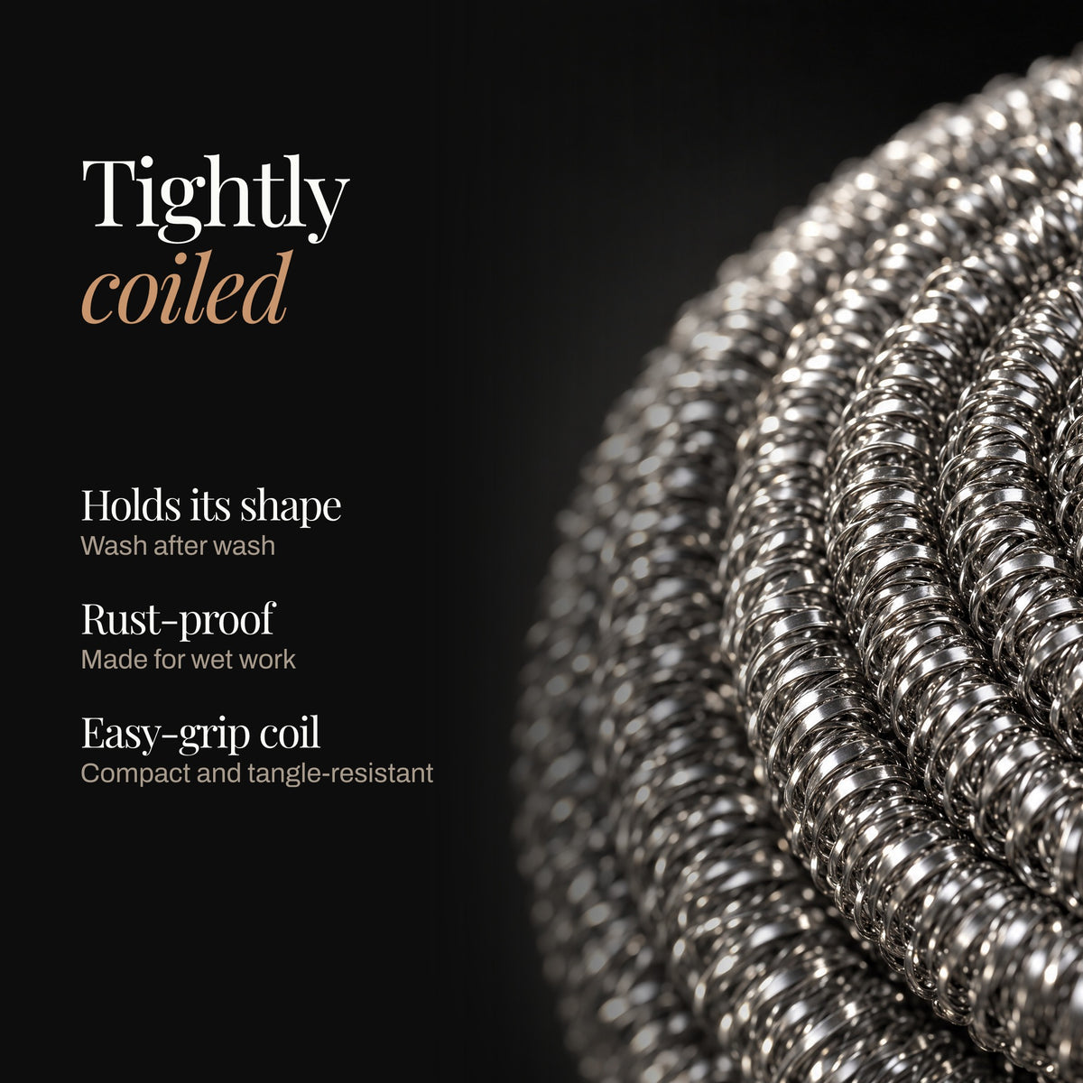 Close-up of the tightly wound coil