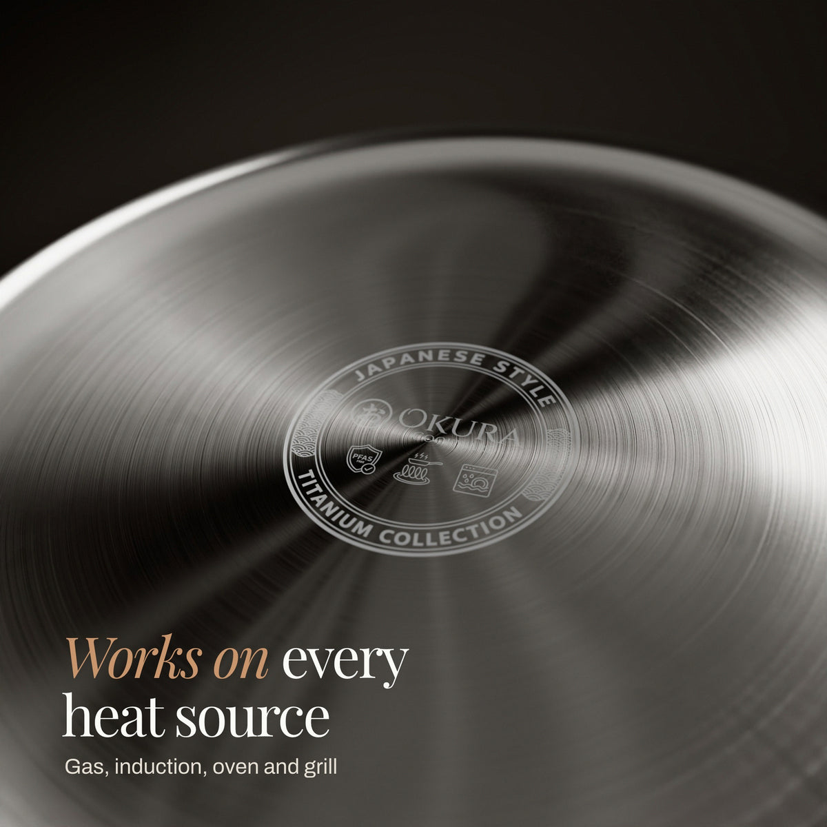 Works on every heat source: gas, induction, oven and grill