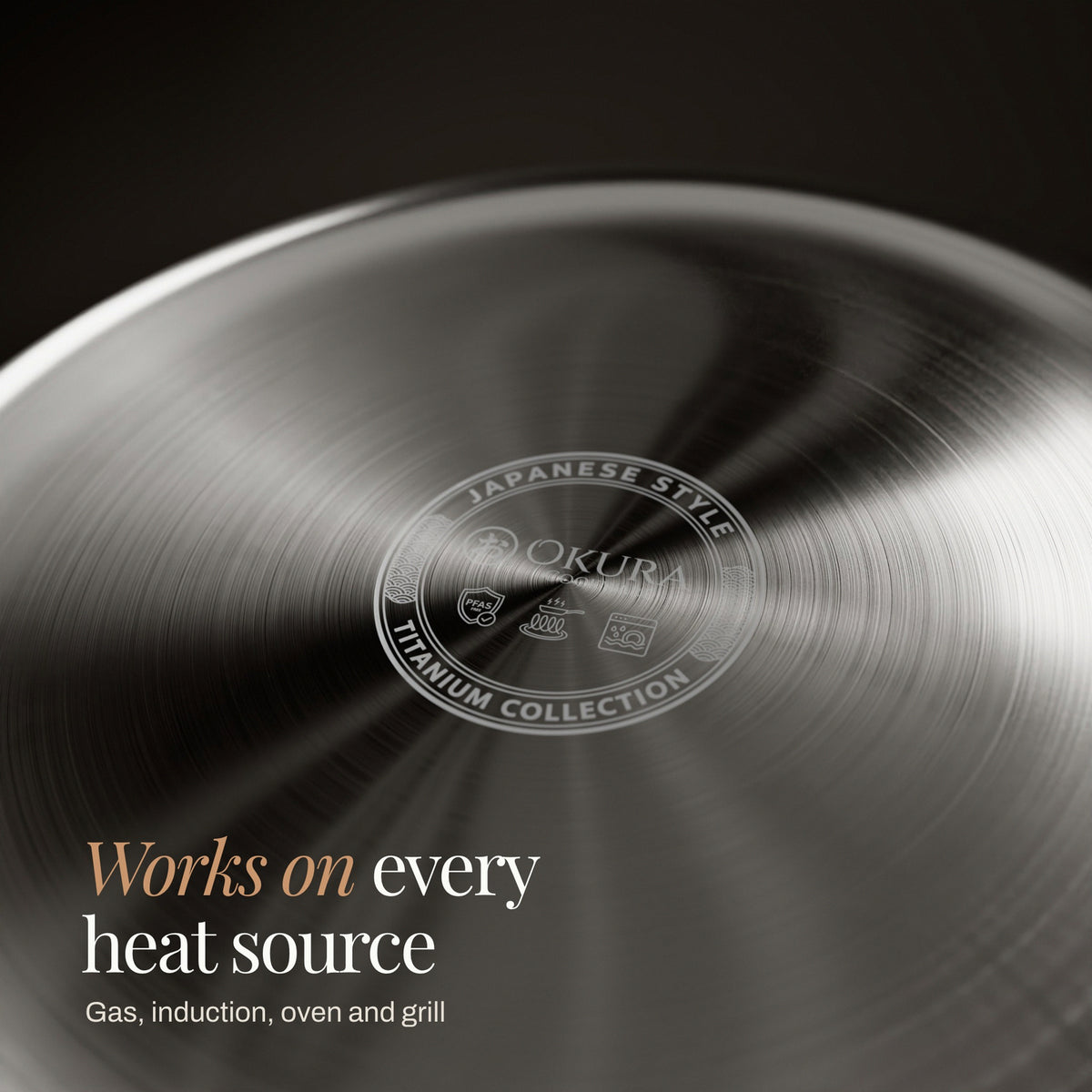 Works on every heat source: gas, induction, oven and grill