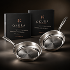 Okura 2-piece set — two same-size hammered titanium pans with two individual boxes