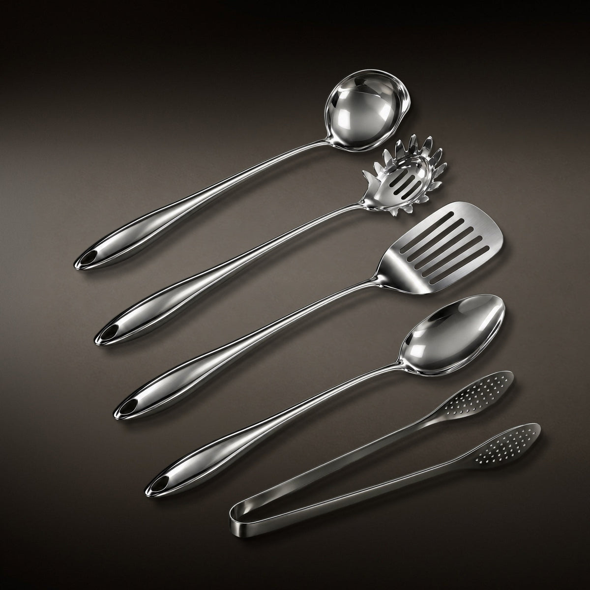 Okura 5-piece utensil set in silver