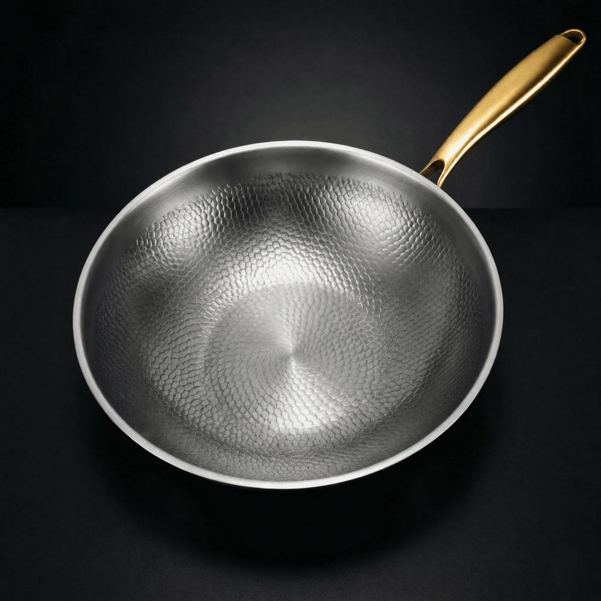 Hand-Hammered Titanium Wok Pan with Flat Base | Limited Edition