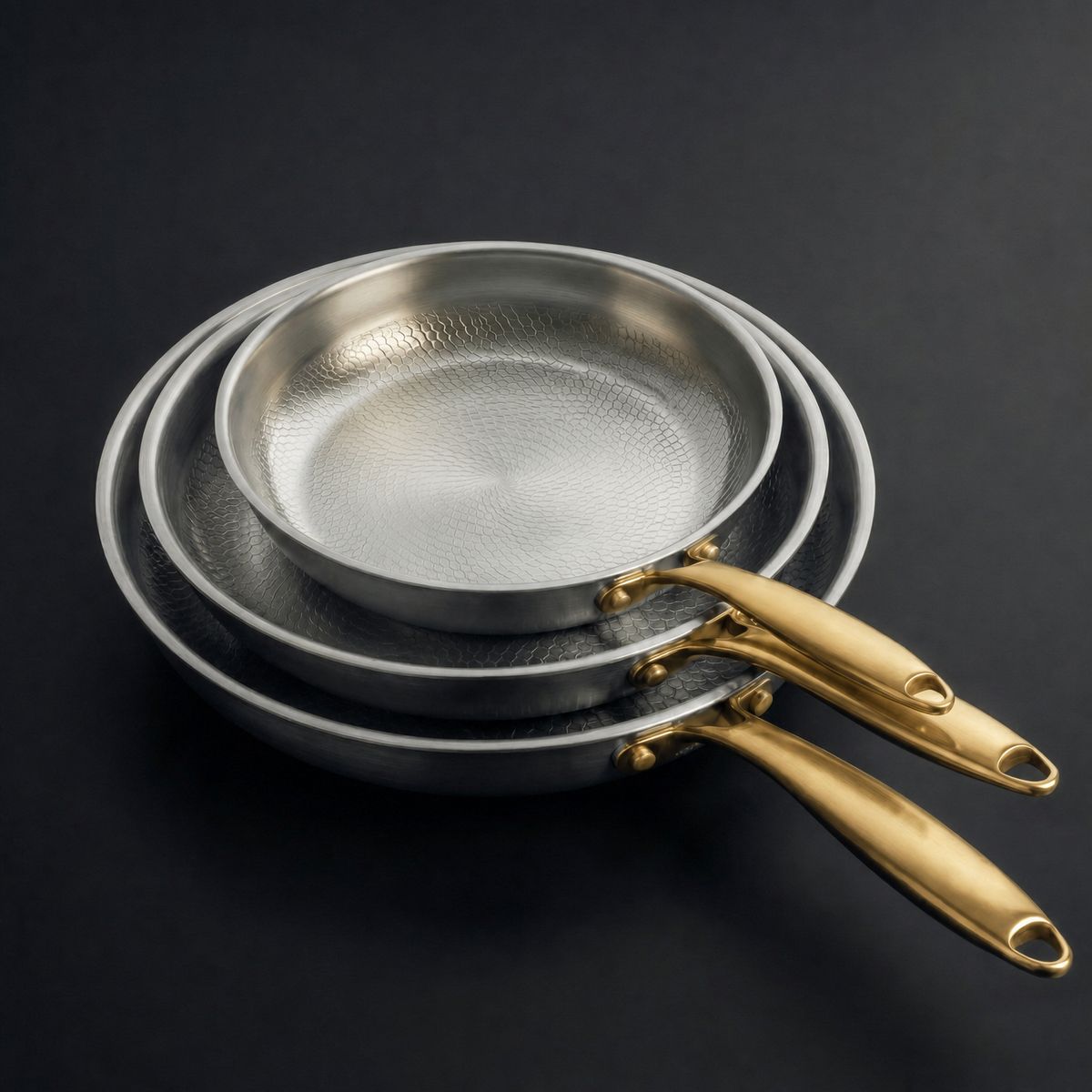 Hand-Hammered Titanium Pan - 3-piece set I Limited Edition