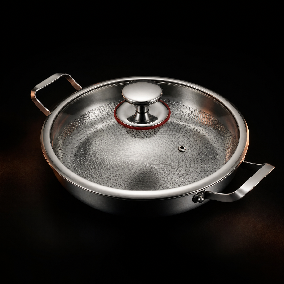Hand-Hammered Titanium Pan with Two Handles | World Cup 26