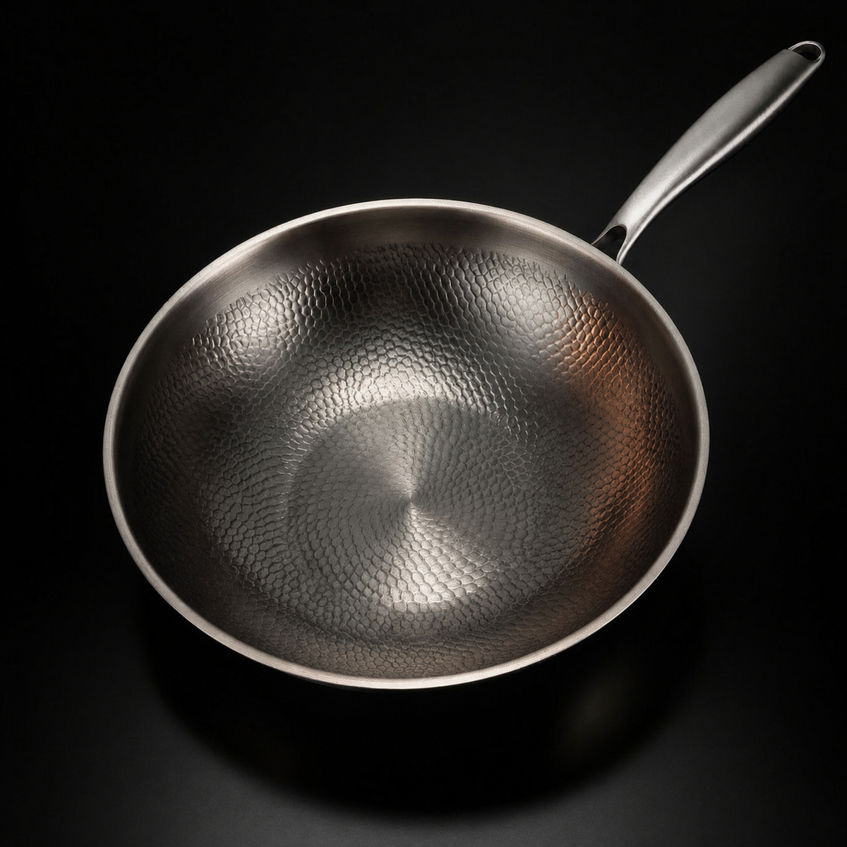 Hand-Hammered Titanium Wok Pan with Flat Base | World Cup 26