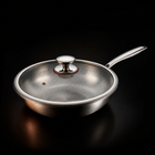 Hand-Hammered Titanium Stir-Fry Set with 1 Lid (8, 8 & 10 Inch)