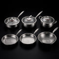 Hand-Hammered Titanium Complete Kitchen Set with 3 Lids (10, 11 & 12 Inch)