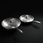 Hand-Hammered Titanium Wok & Fry Pan (10 Inch) with Utensils