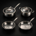 Hand-Hammered Titanium Essentials Kitchen Set with 2 Lids (10, 11 & 12 Inch)