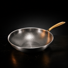 Flat-base hand-hammered titanium wok pan, Okura Cookware