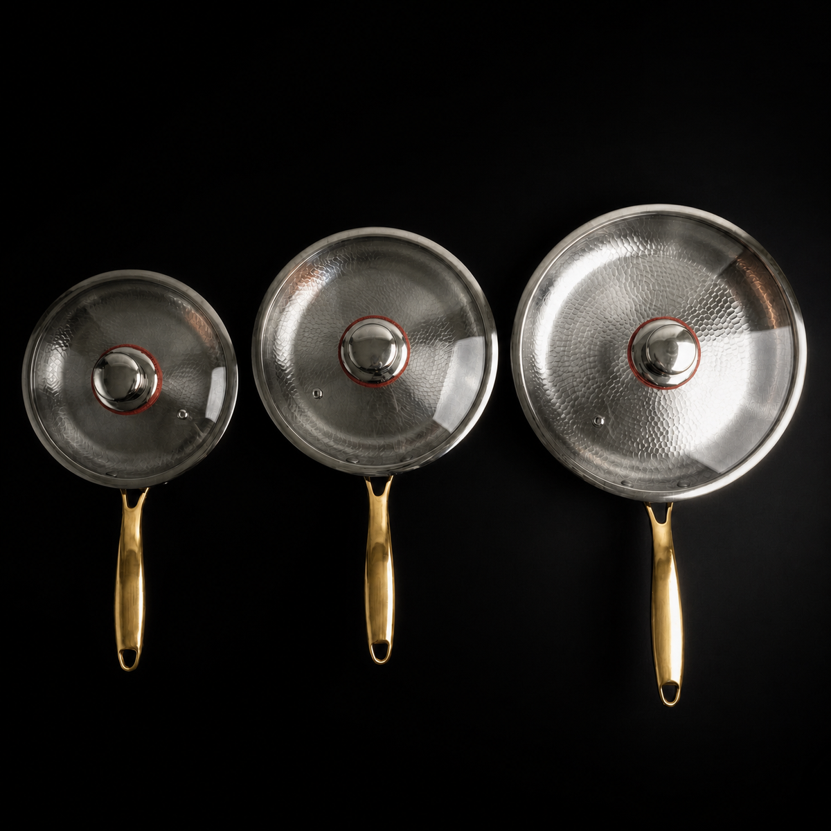 Hand-Hammered Titanium Pan - 3-piece set I Limited Edition