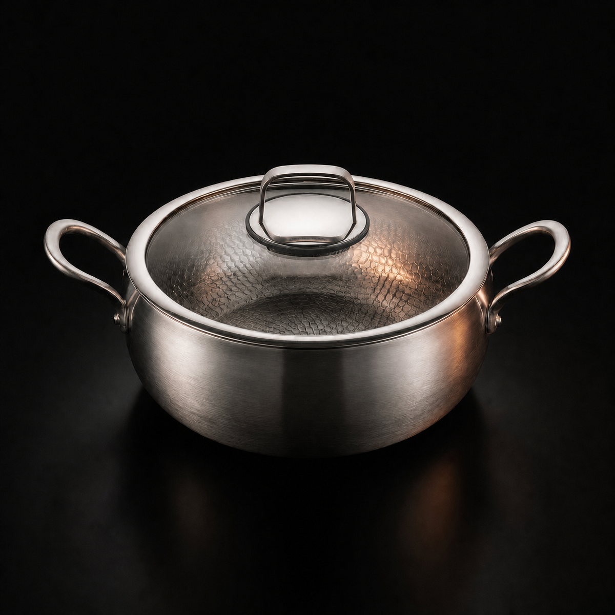 Hand-Hammered Titanium Premium Cooking Set with 2 Lids (8, 9 & 10 Inch)