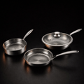 Hand-Hammered Titanium Stir-Fry Set with 1 Lid (8, 8 & 10 Inch)