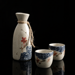 Japanese Sakura Ceramic Sake Flagon Set