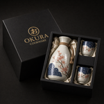 Japanese Sakura Ceramic Sake Flagon Set