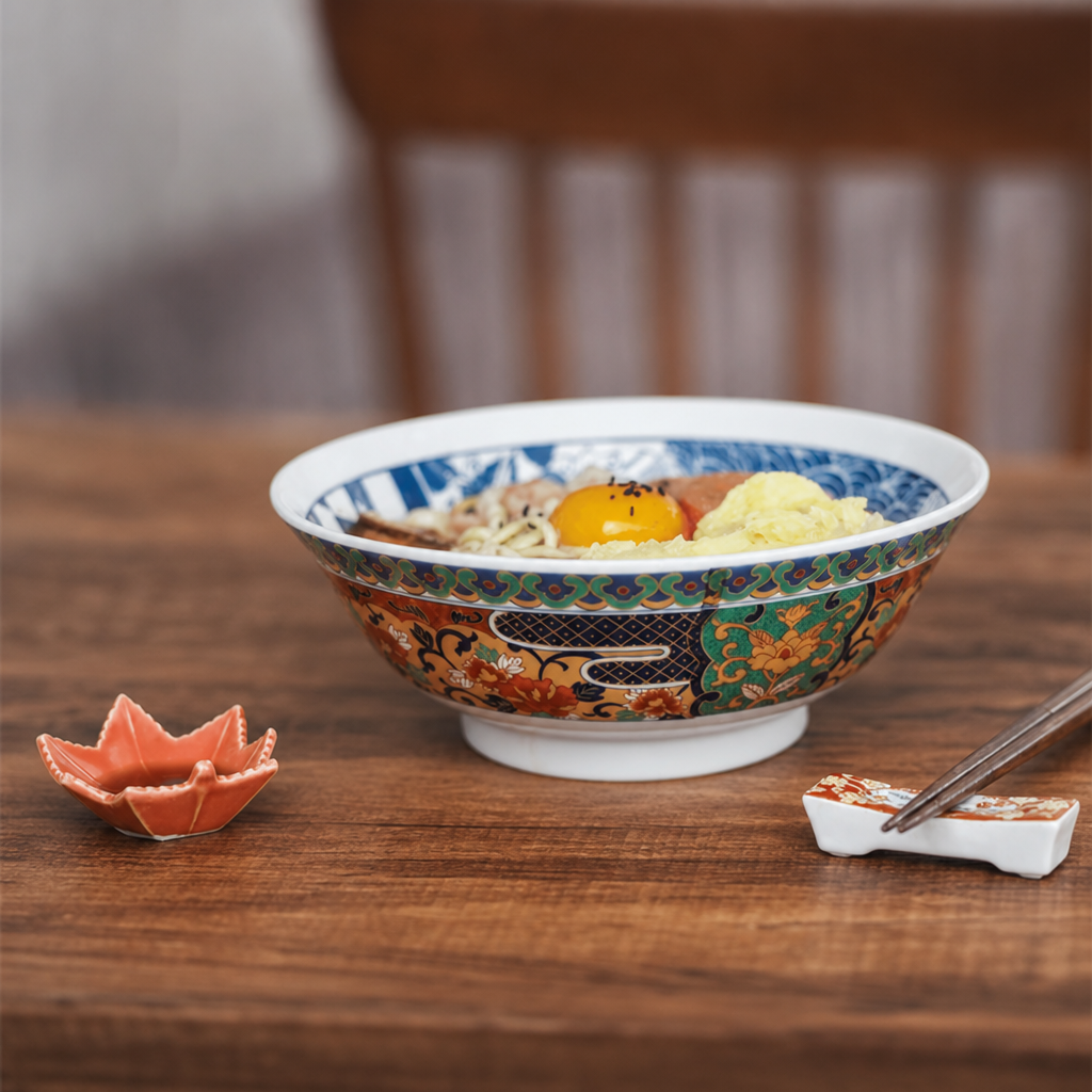 Japanese Mino Ware Imari Imperial Ramen Bowl