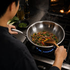 Hand-Hammered Titanium Wok Pan with Flat Base
