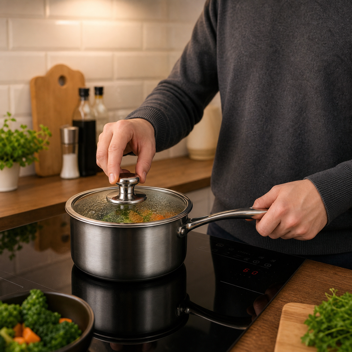 PFAS Free Titanium Saucepan with Lid