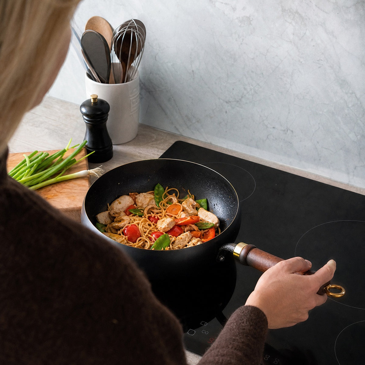 Traditional Japanese Iron Wok Pan