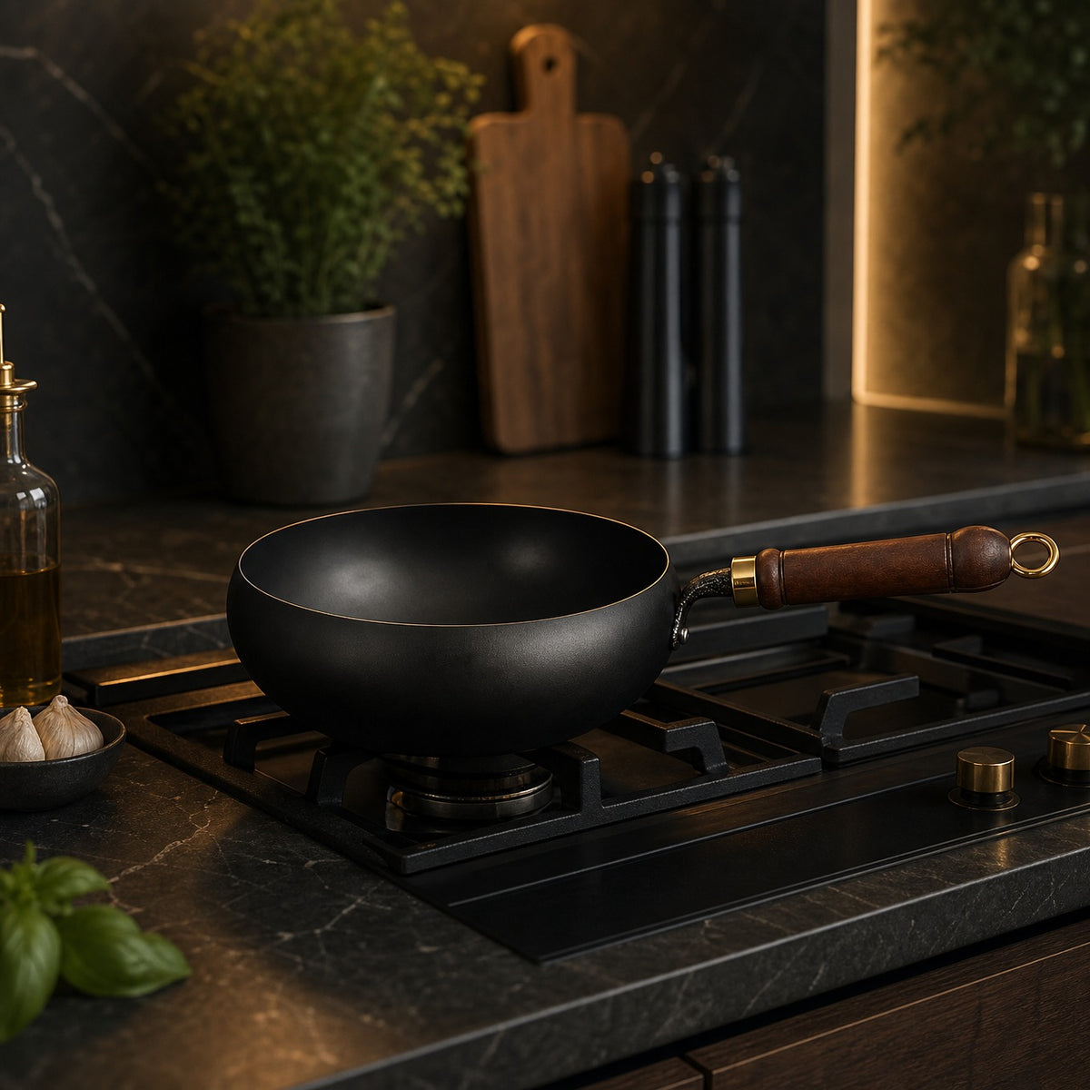 Traditional Japanese Iron Wok Pan