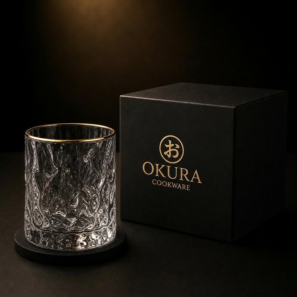 Japanese Edo Kiriko Glacier-Cut Crystal Whisky Glass