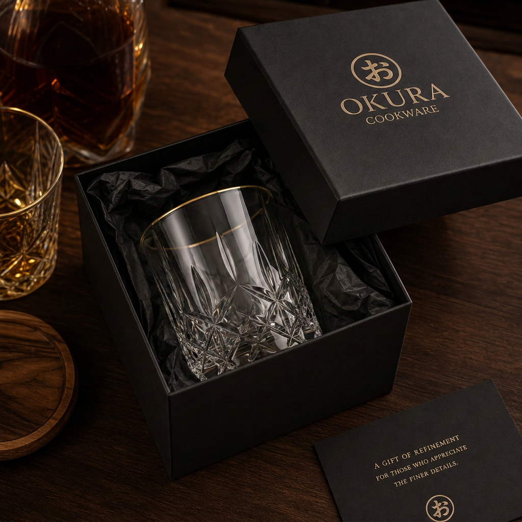 Japanese Edo Kiriko Glacier-Cut Crystal Whisky Glass