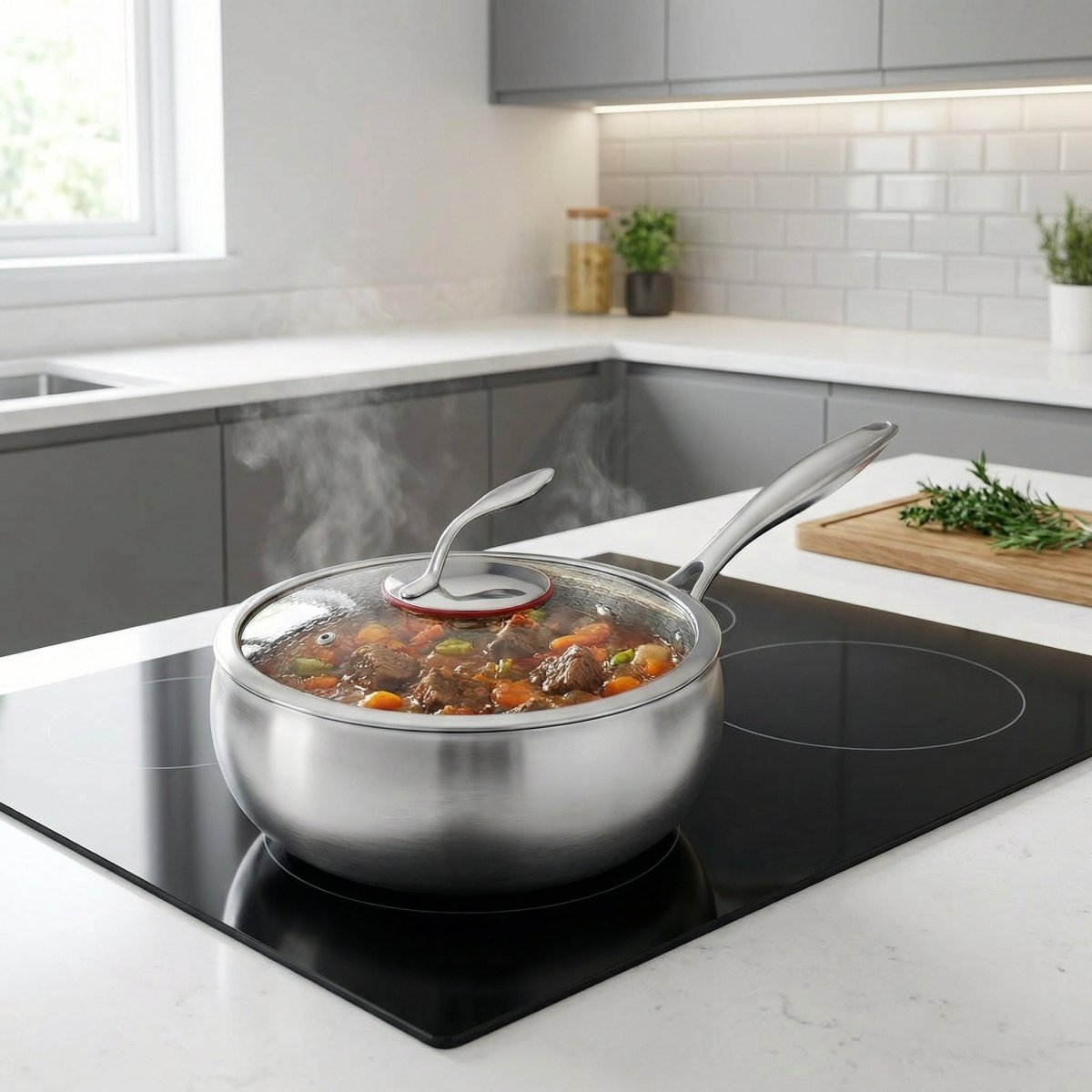 Hand-Hammered Titanium Sauté Pan – Okura Cookware