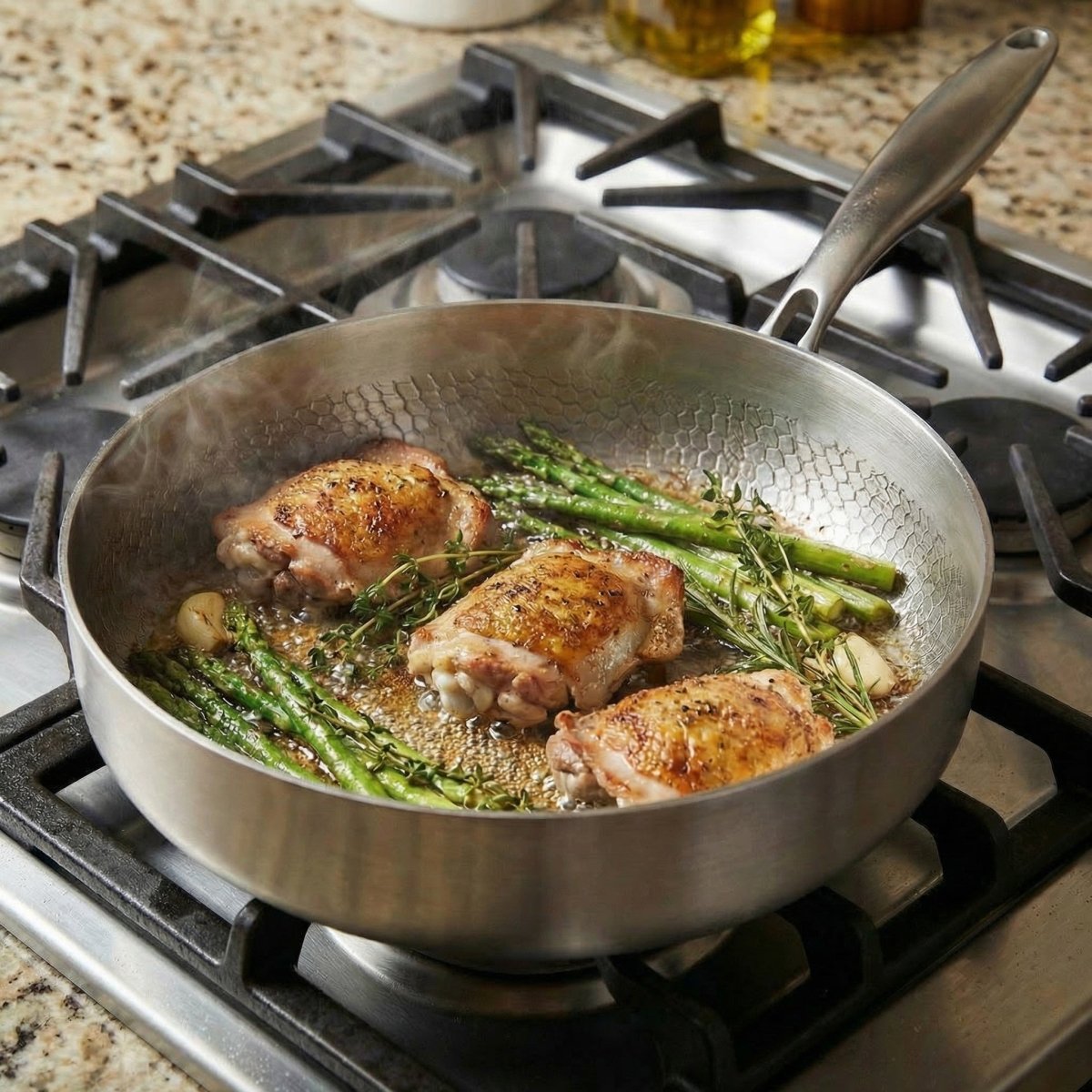 High-Wall Titanium Pan — Deep Non-Stick Frying | Okura