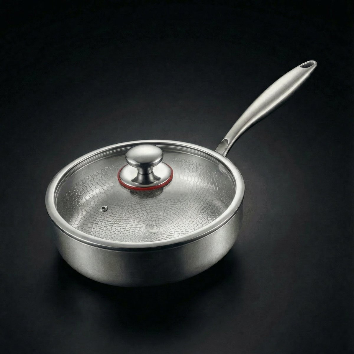 First Titanium Pan Hand-Hammered High-Wall Titanium Pan – Okura Cookware