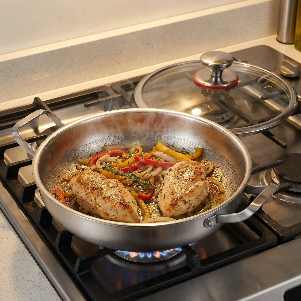 Hand-Hammered Titanium Pan with Two Handles – Okura Cookware